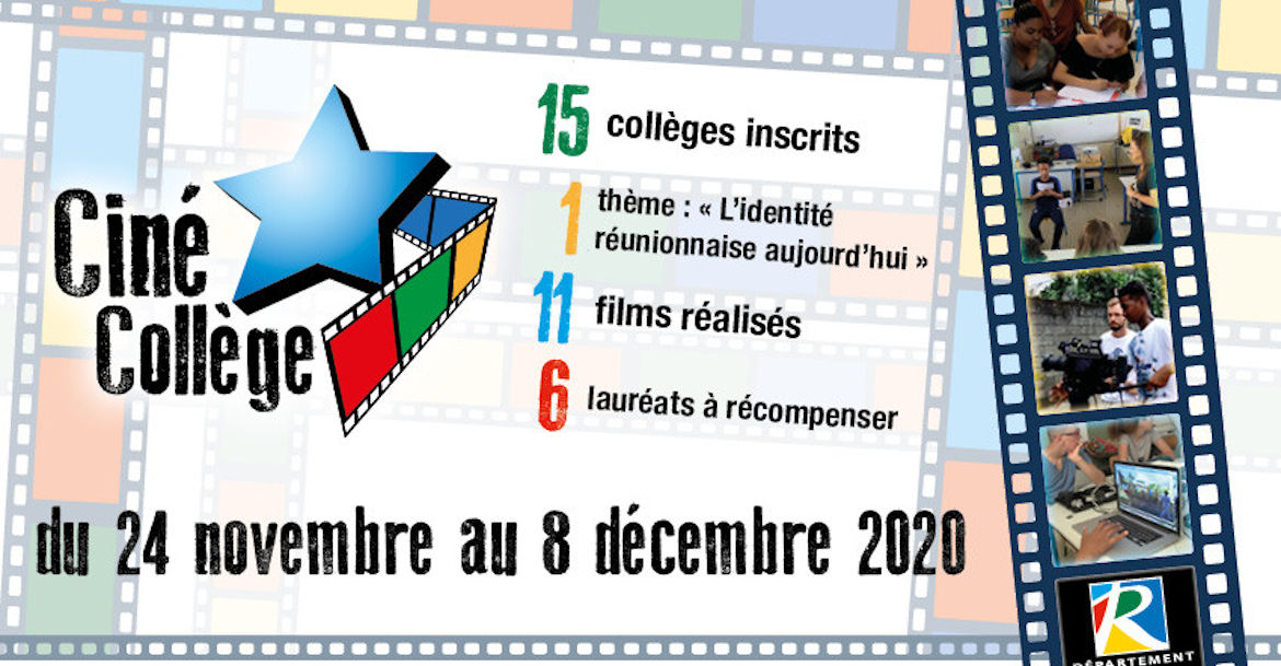Affiche de "Ciné Collège", concours organisé par le Département de La Réunion